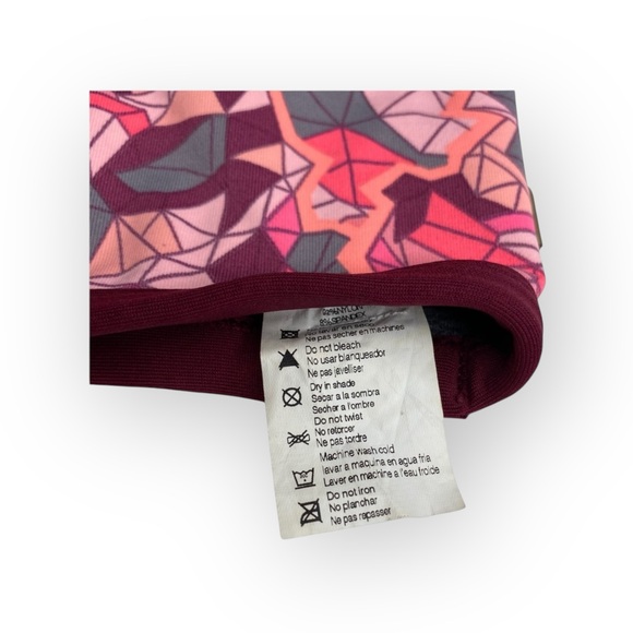 Maaji ꕥ Strappy Back Sports Bra Bralette Top ꕥ Pink Mauve Geometric Print ꕥ Med - Picture 7 of 16